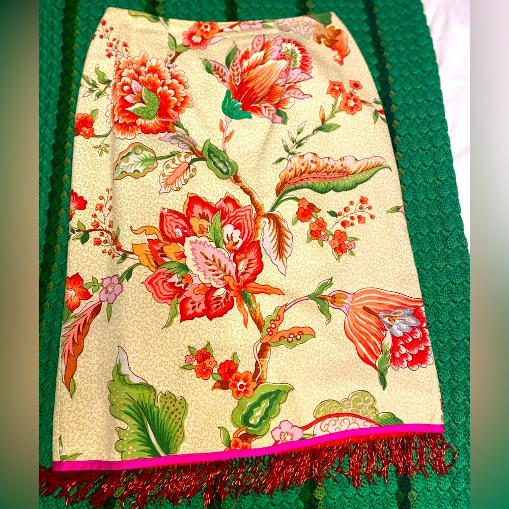 Anthropologie floral sequin skirt, size 6